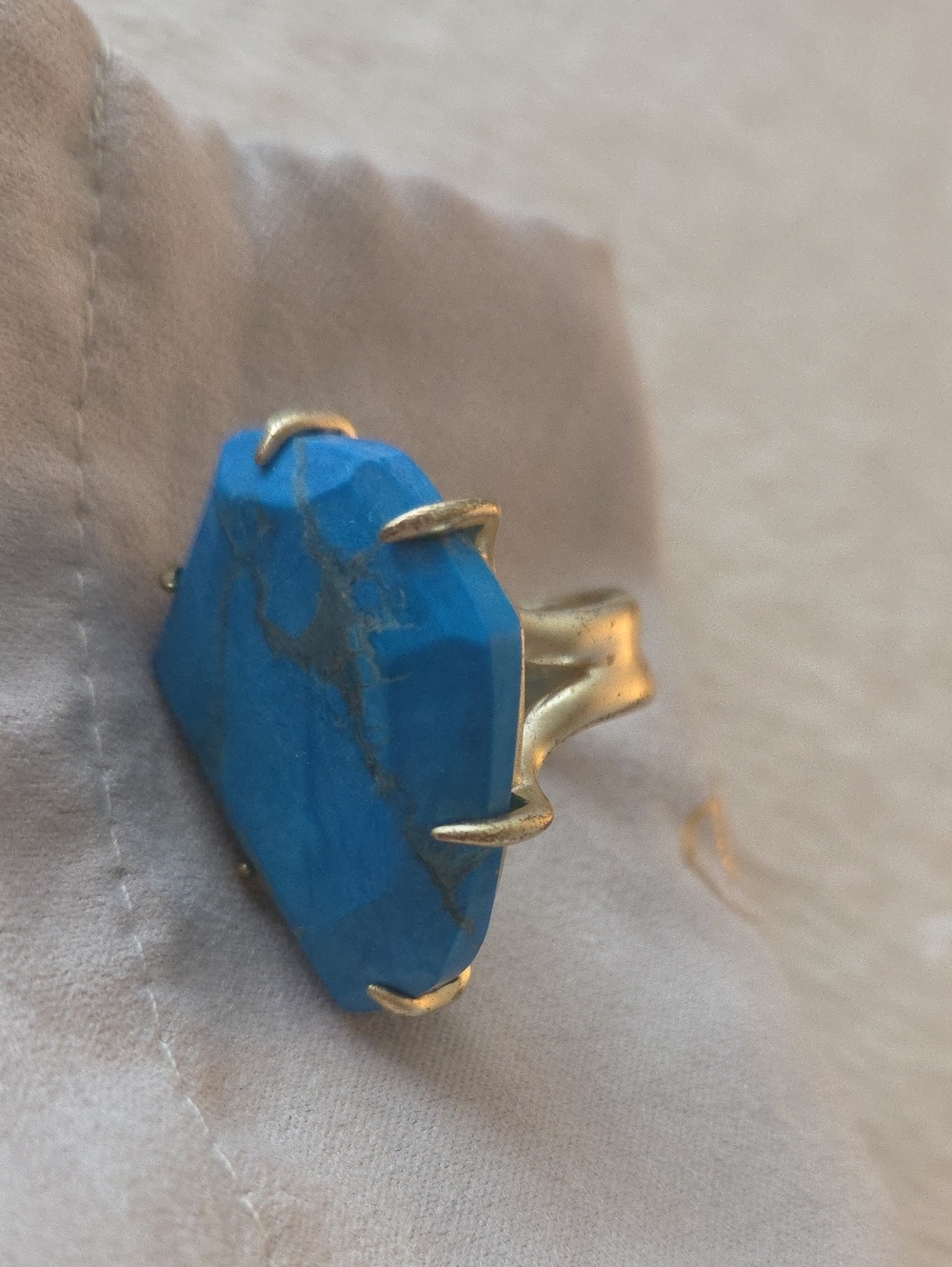 Kendra Scott Megan Cocktail Ring Aqua Howlite Size 7